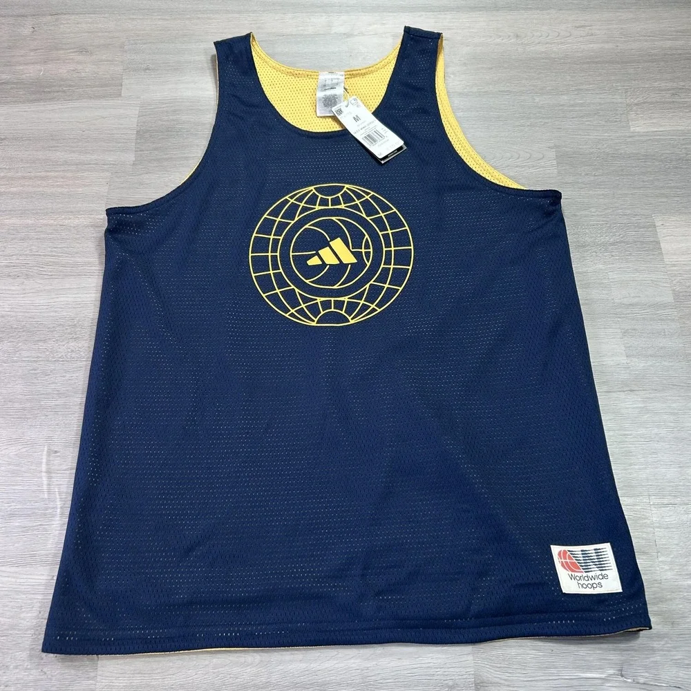 NEW Adidas Worldwide Hoops Tank Top Mens Medium Reversible Basketball Jersey